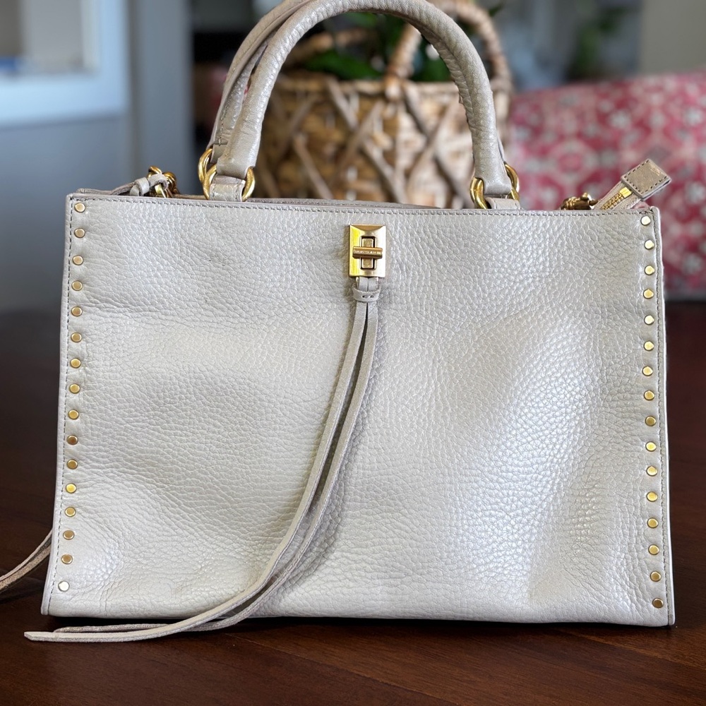 Rebecca Minkoff Cream Handbag with Gold Details